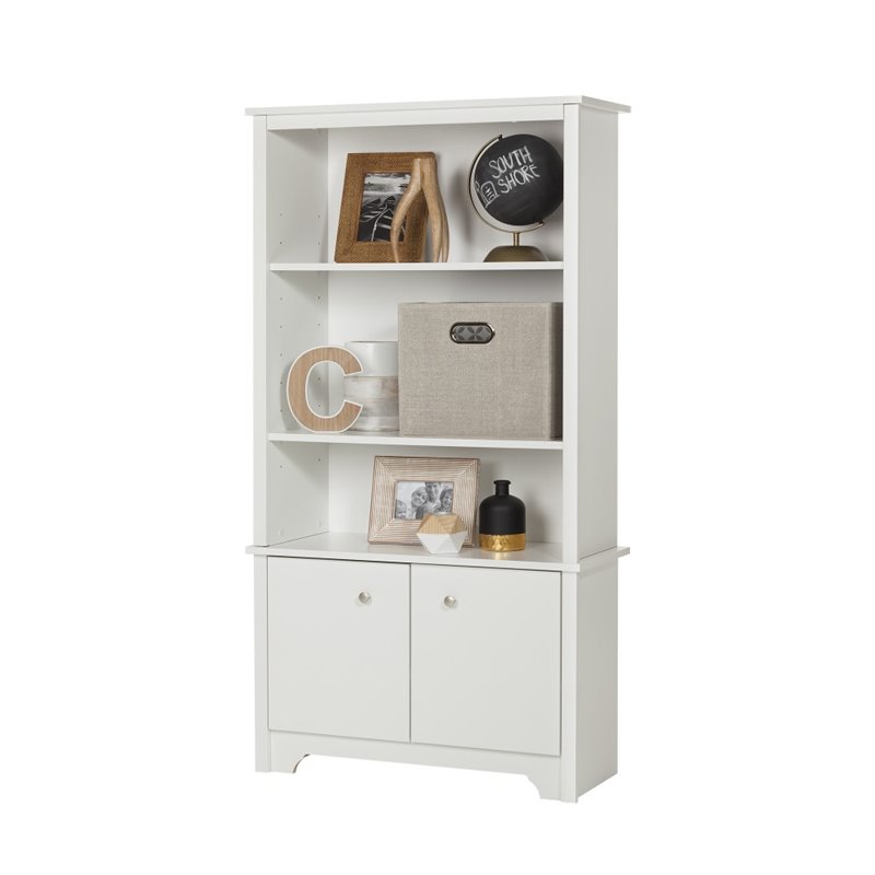 South Shore Vito 3 Shelf Bookcase in Pure White
