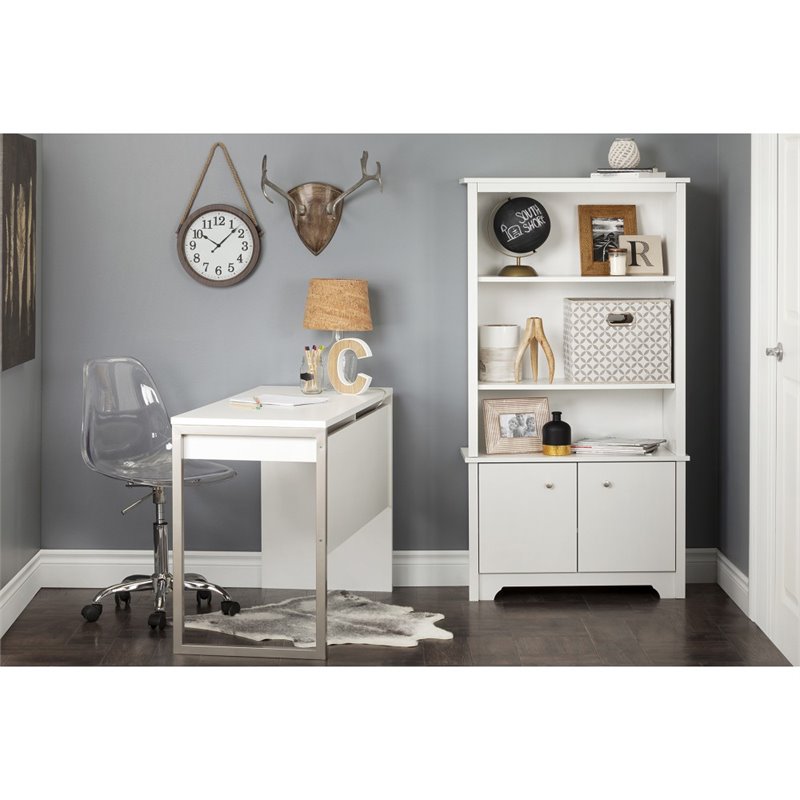 South Shore Vito 3 Shelf Bookcase in Pure White