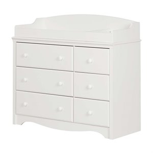 south shore angel 6 drawer changing table dresser in pure white