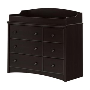 south shore angel 6 drawer changing table dresser in espresso