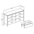 South Shore Munich 6 Drawer Dresser in Weathered Oak