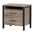 South Shore Munich 2 Drawer Nightstand in Weathered Oak