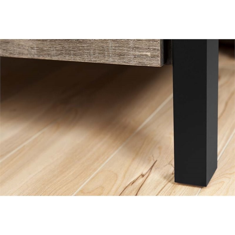 South Shore Munich 2 Drawer Nightstand in Weathered Oak