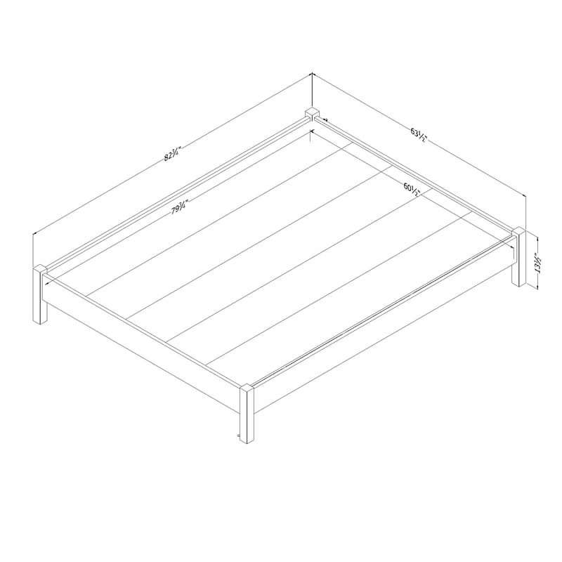South Shore Tao Queen Platform Bed in Gray Oak