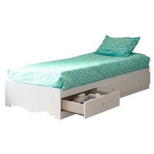 south shore crystal mates bed in pure white