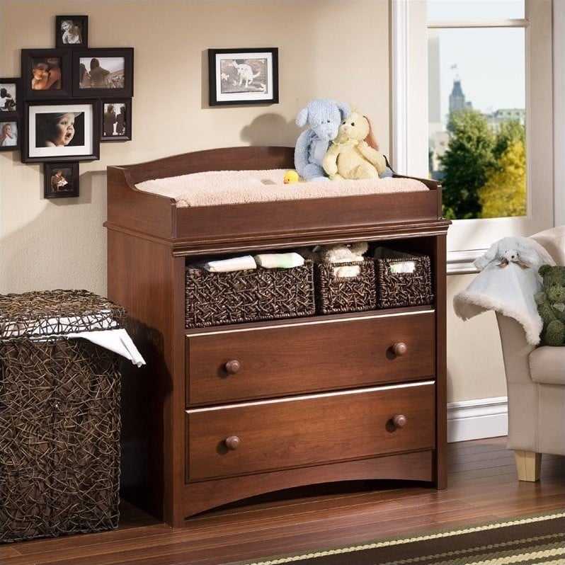 cherry changing table dresser