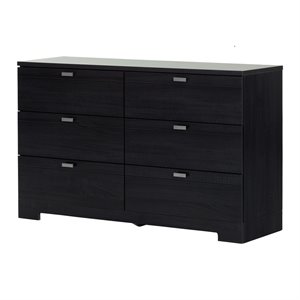 south shore reevo 6 drawer dresser in black onyx