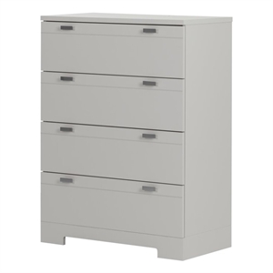 south shore reevo 4 drawer chest in soft gray