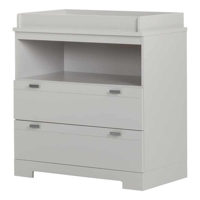 South Shore Reevo 2 Drawer Changing Table in Soft Gray