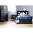 South Shore Twin Mates Bed in Pure Black