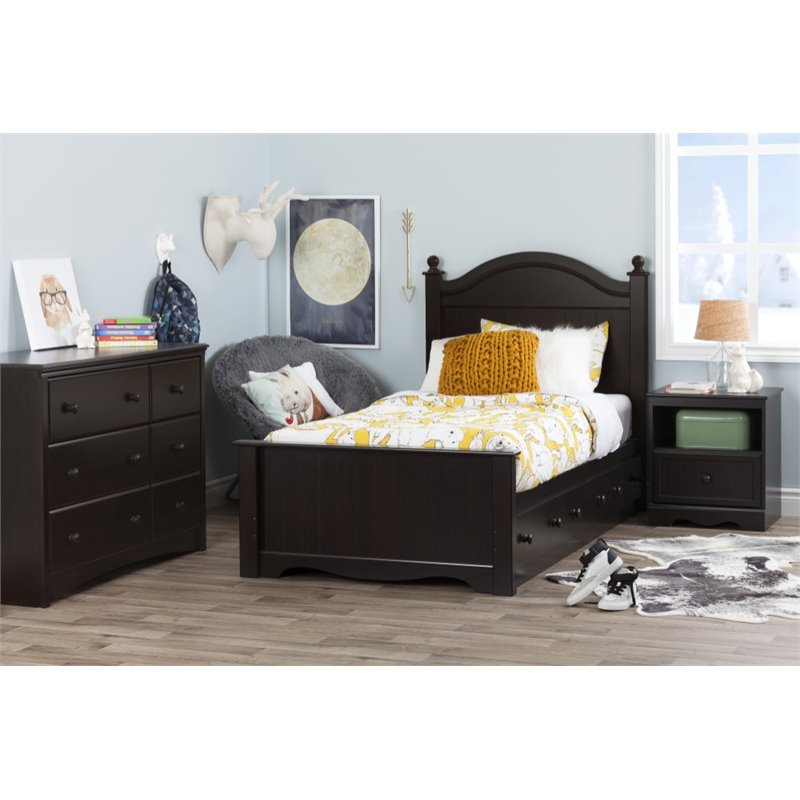 South Shore Savannah Twin Platform Bed In Chocolate 10507