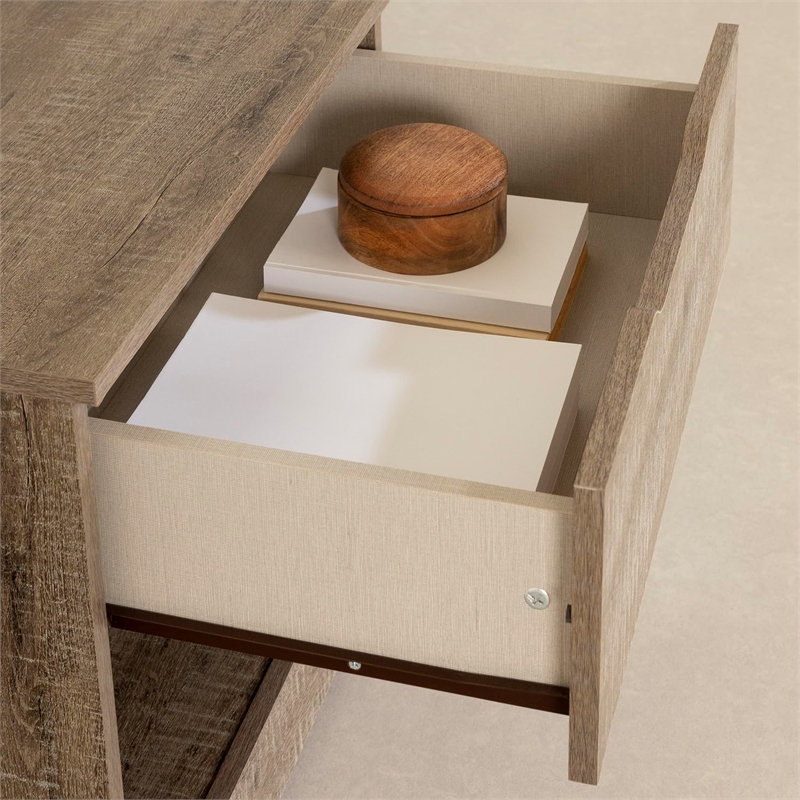 South Shore Holland 1 Drawer Nightstand in Weathered Oak