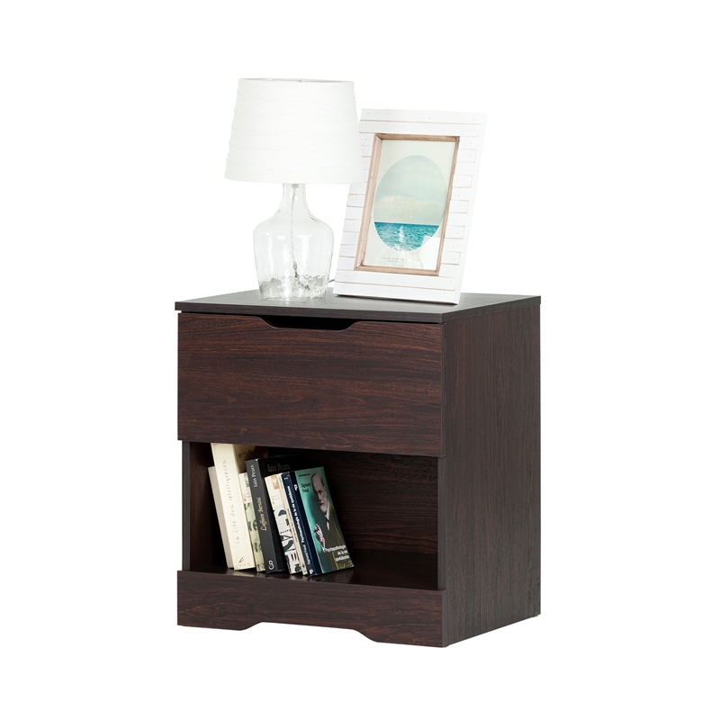 South Shore Holland 1 Drawer Nightstand in Weathered Oak