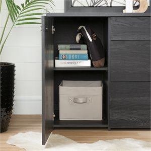 South Shore Interface 3 Drawer Storage Cabinet in Gray Oak