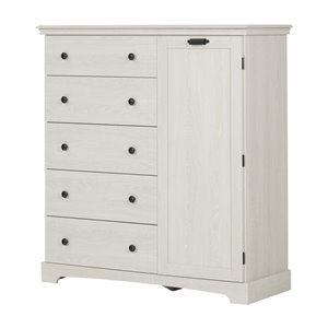 south shore avilla 5 drawer armoire in winter oak