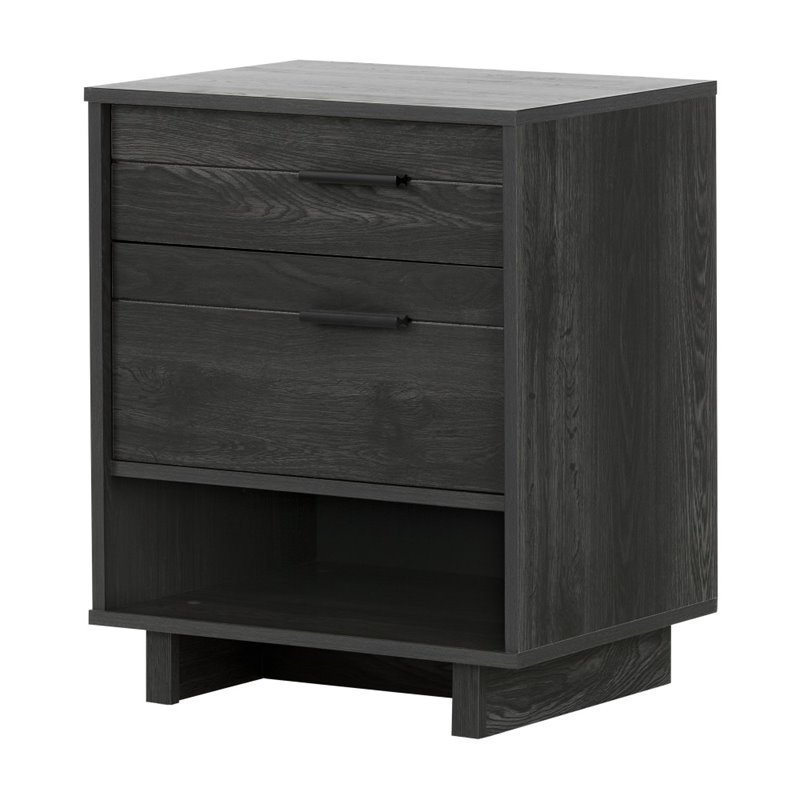 South Shore Fynn 1 Drawer Nightstand in Gray Oak