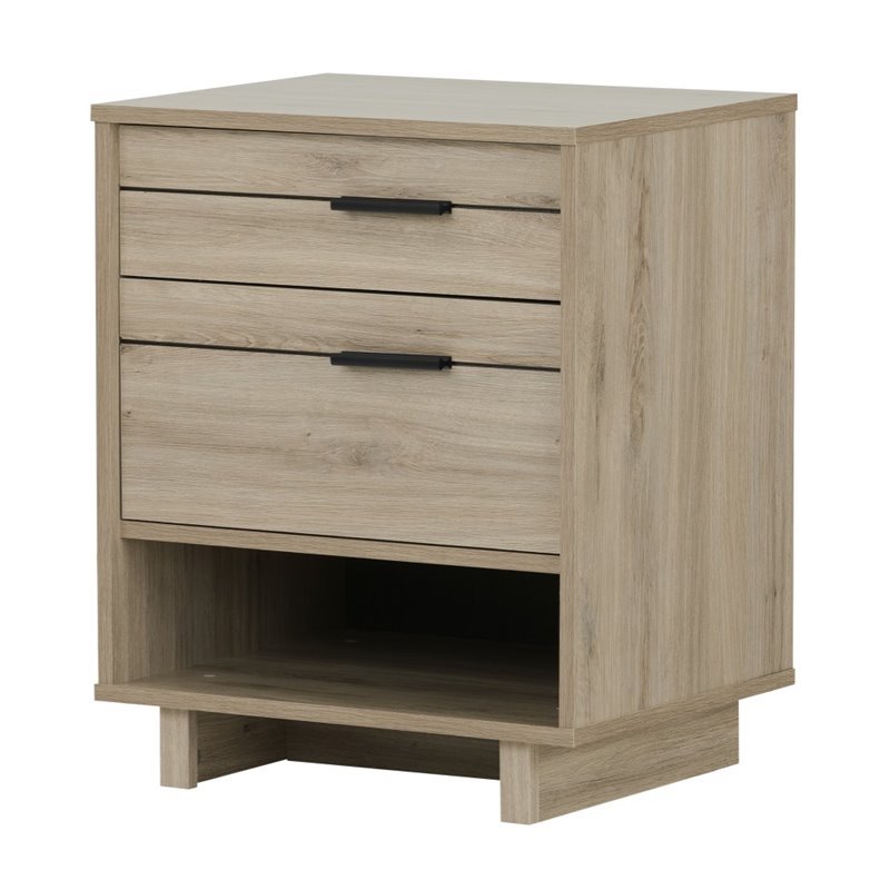 South Shore Fynn 1 Drawer Nightstand In Rustic Oak 10554