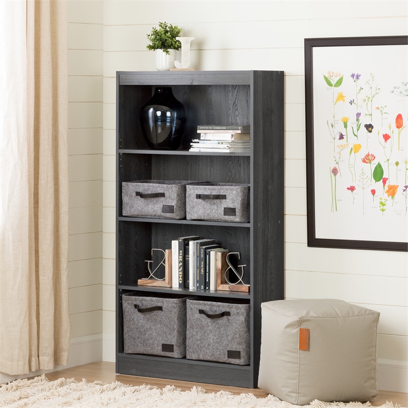 South Shore Axess 4 Shelf Bookcase in Gray Oak