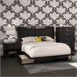 South Shore Step One 4 Piece Full Bedroom Set in Pure Black