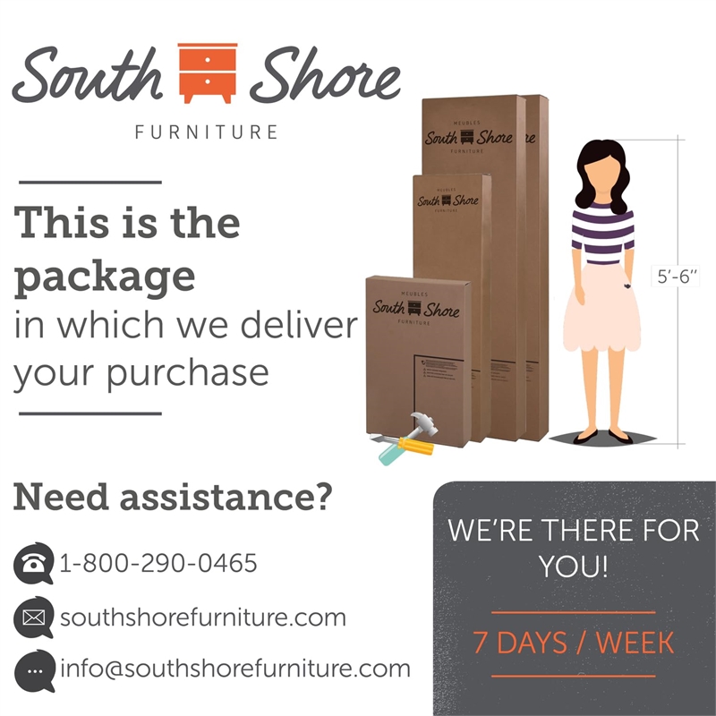 South Shore Step One 4 Piece Full Bedroom Set in Pure Black