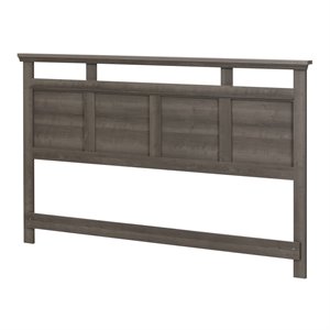 south shore versa queen king wood panel headboard in gray maple