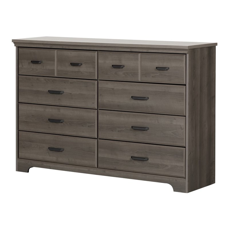 South Shore Versa 8 Drawer Dresser in Gray Maple