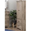 South Shore Versa 2 Drawer Armoire in Weathered Oak