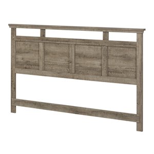 south shore versa queen king panel headboard in weathered oak