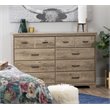 South Shore Versa 8 Drawer Wood Dresser in Weathered Oak