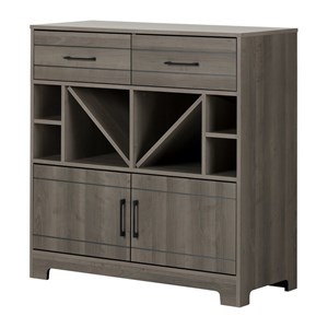 south shore vietti wine rack 2 door sideboard in gray maple