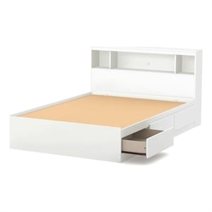 south shore reevo full storage bed in white