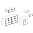 South Shore Versa 6 Drawer Dresser with Nightstand in Weathered Oak