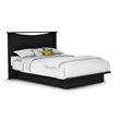South Shore Step One Queen Platform Bed with Headboard in Black