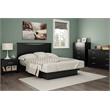 South Shore Gramercy Full Queen Platform Bed with Drawer in Black
