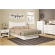 South Shore Gramercy Full Queen Platform Bed with Drawer in White