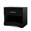 South Shore Gramercy 1 Drawer Nightstand in Pure Black