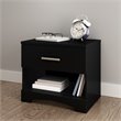 South Shore Gramercy 1 Drawer Nightstand in Pure Black
