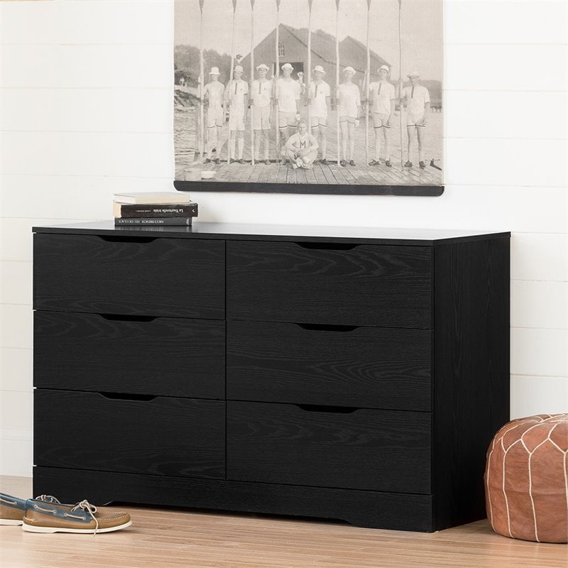 South Shore Holland 6 Drawer Dresser in Black Oak - 11291