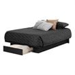South Shore Holland Full Queen Platform Bed in Black Oak