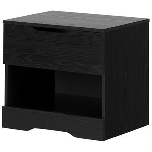 South Shore Holland 1 Drawer Nightstand in Black Oak