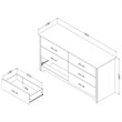 South Shore Fusion 6 Drawer Dresser in Gray Oak