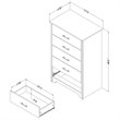 South Shore Fusion 5 Drawer Chest in Gray Oak