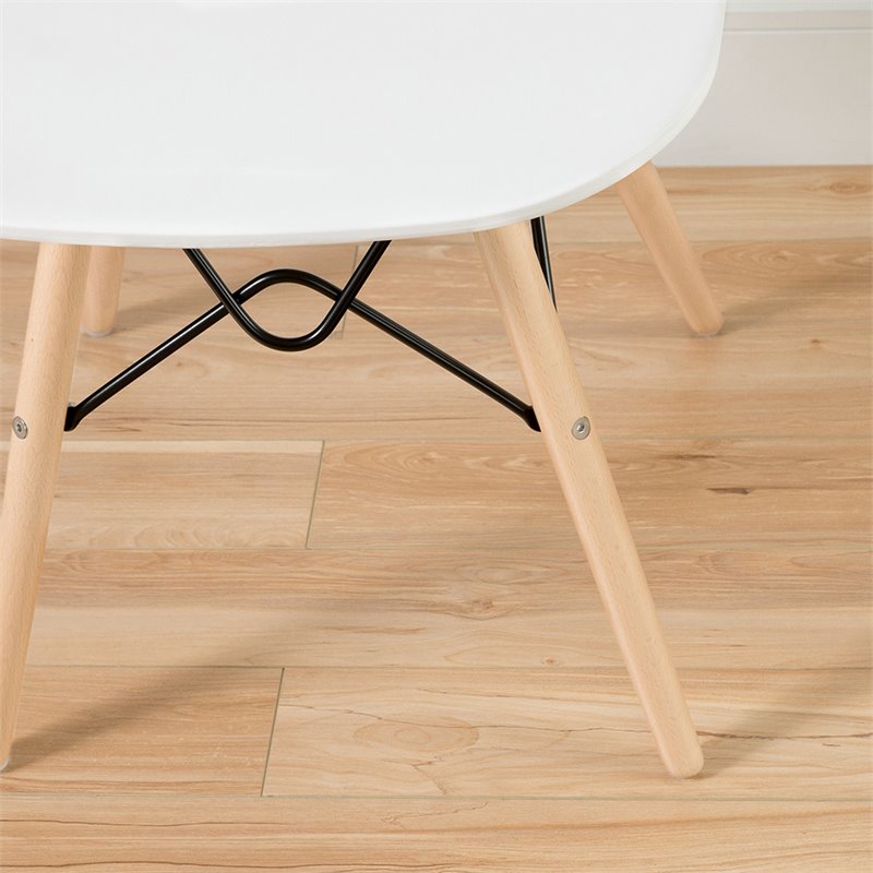 South Shore Annexe Eiffel Style Dining Side Chair in Clear and White