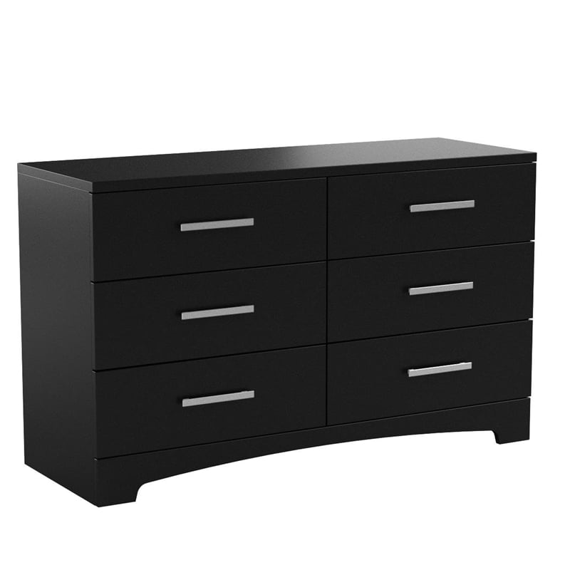 South Shore Gramercy 6 Drawer Dresser in Pure Black