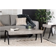 South Shore City Life Faux Concrete Square End Table in Gray and Black