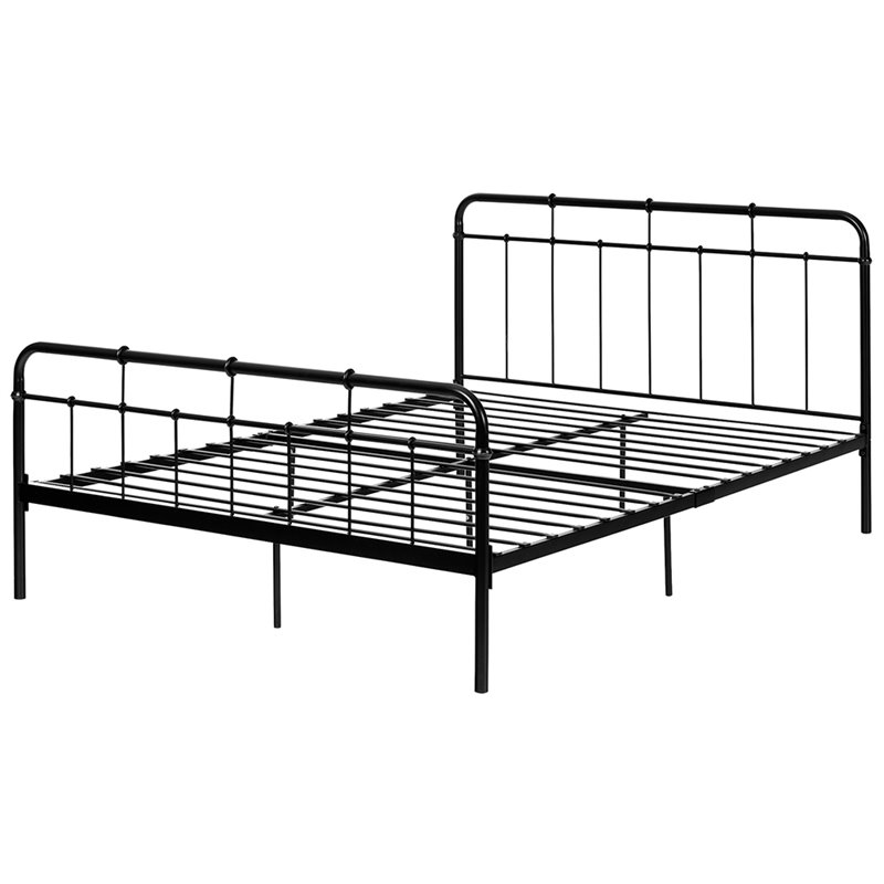 South Shore Holland Queen Metal Spindle Bed in Black