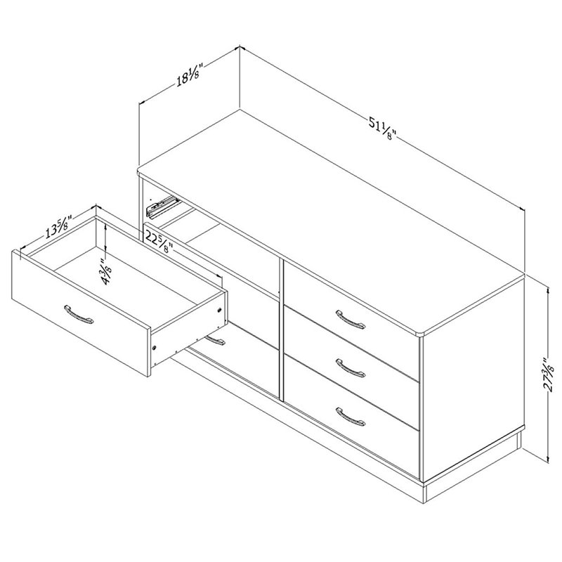 South Shore Logik 6 Drawer Dresser In Country Pine 11498