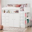 South Shore Tiara Wood Storage Twin Loft Bed in Pure White Finish