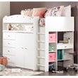 South Shore Tiara Wood Storage Twin Loft Bed in Pure White Finish