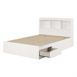 South Shore Step One Full Bookcase Storage Bed in Pure White